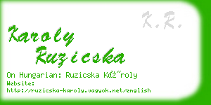 karoly ruzicska business card